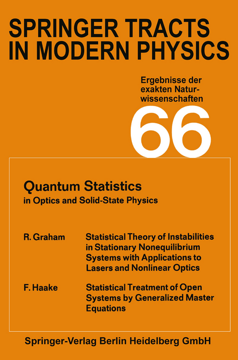 Springer Tracts in Modern Physics - Robert Graham