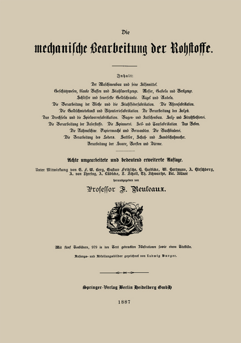 Die mechanische Bearbeitung der Rohstoffe - Professor F. Reuleaux