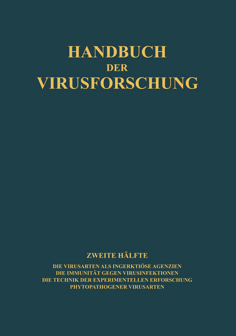 Handbuch der Virusforschung - 