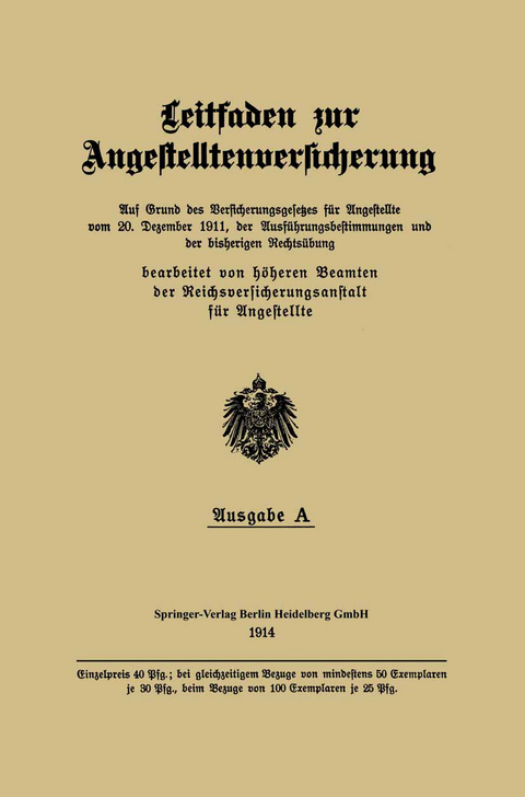 Leitfaden zur Angestelltenversicherung -  Beamten der Reichsversicherungsanstalt für Angestellte