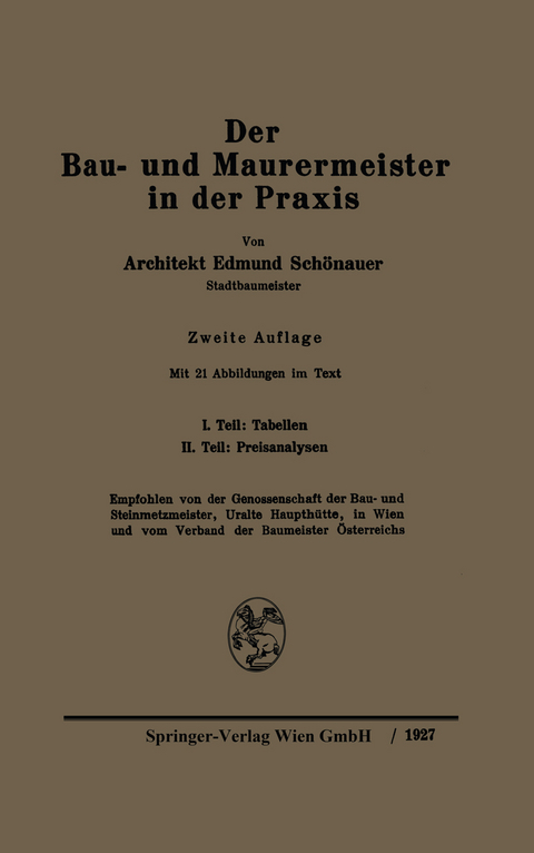 Der Bau- und Maurermeister in der Praxis - Edmund Schönauer