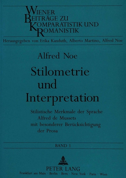 Stilometrie und Interpretation - Alfred Noe