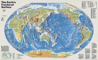 The Earth's Fractured Surface, Tubed - National Geographic Maps