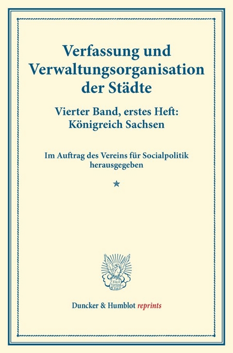 Verfassung und Verwaltungsorganisation der Städte. - 