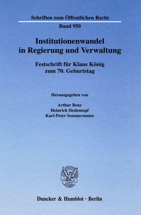 Institutionenwandel in Regierung und Verwaltung. - 