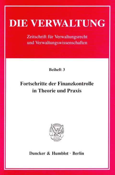 Fortschritte der Finanzkontrolle in Theorie und Praxis. - 