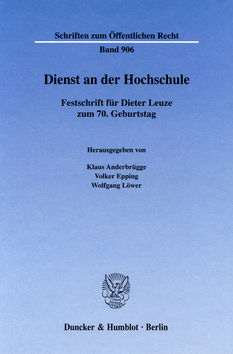 Dienst an der Hochschule. - 