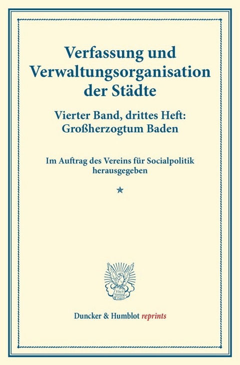 Verfassung und Verwaltungsorganisation der Städte. - 