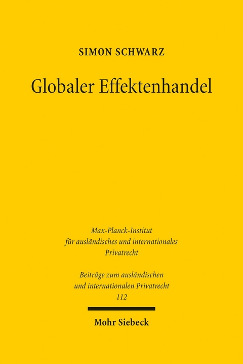 Globaler Effektenhandel -  Simon Schwarz