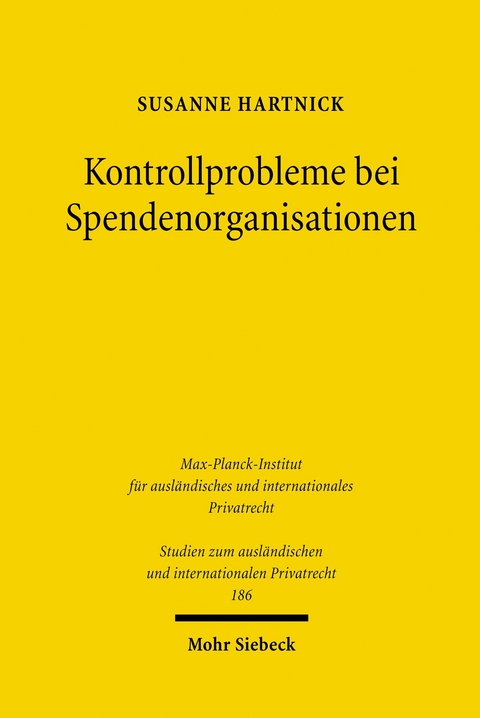 Kontrollprobleme bei Spendenorganisationen -  Susanne Hartnick