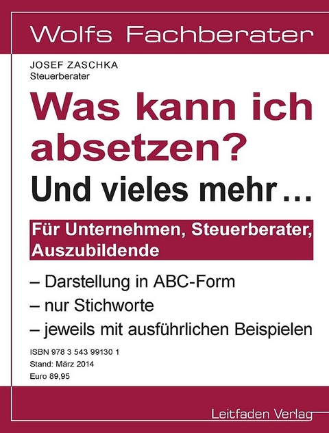 Was kann ich absetzen? - Josef Zaschka