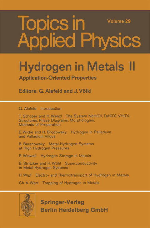 Hydrogen in Metals II - 