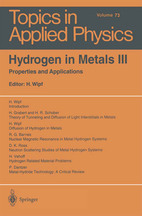 Hydrogen in Metals III - 