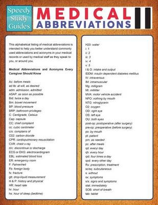 Medical Abbreviations II (Speedy Study Guide) -  Speedy Publishing LLC