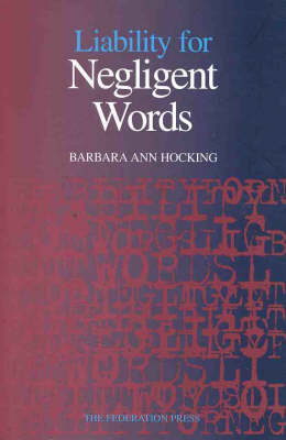 Liability for Negligent Words - Barbara Ann Hocking