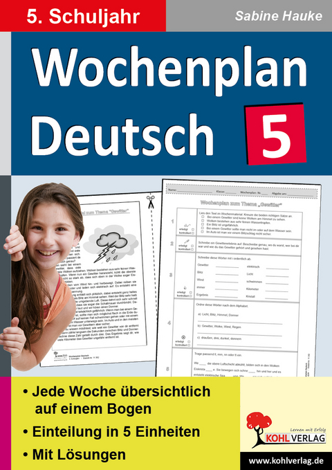 Wochenplan Deutsch / Klasse 5 - Sabine Hauke