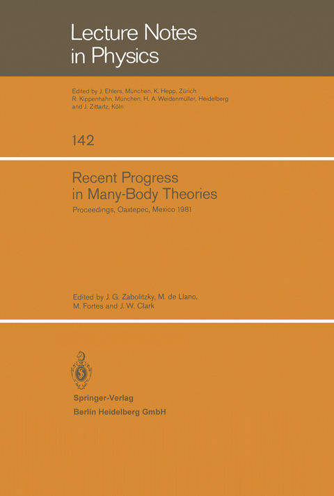 Recent Progress in Many-Body Theories - 