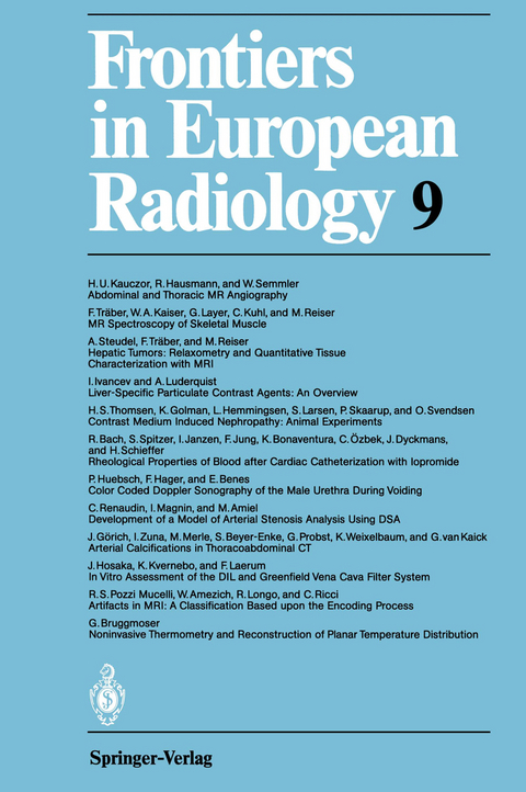 Frontiers in European Radiology - A. L. Baert, F. H. W. Heuck