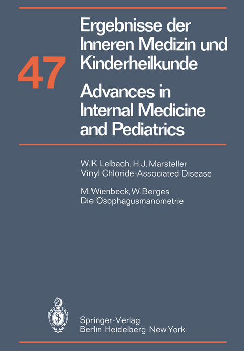 Ergebnisse der Inneren Medizin und Kinderheilkunde / Advances in Internal Medicine and Pediatrics - P. Frick, G.-A. von Harnack, K. Kochsiek, G. A. Martini, A. Prader