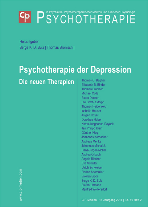 Psychotherapie der Depression - 