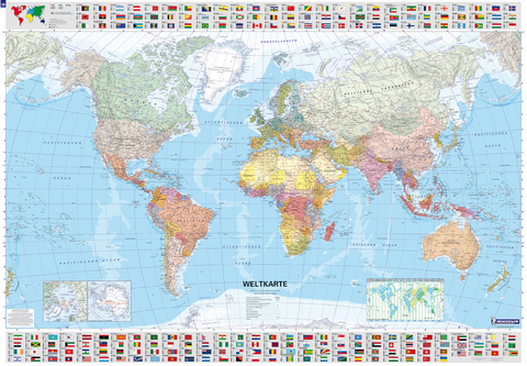 Die Welt Planoposter politisch mit Leiste