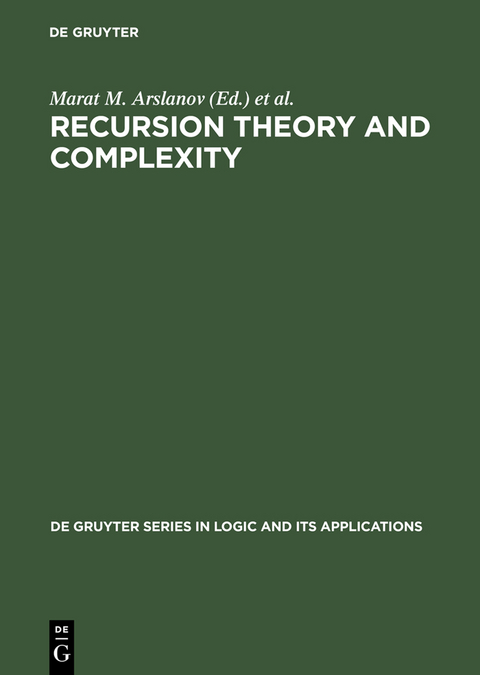 Recursion Theory and Complexity - 