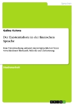 Der Existentialsatz in der finnischen Sprache - Galina Koleva