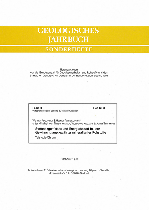 Stoffmengenflüsse und Energiebedarf bei der Gewinnung ausgewählter mineralischer Rohstoffe. Teilstudie Chrom - Werner Adelhardt, Helmut Antrekowitsch