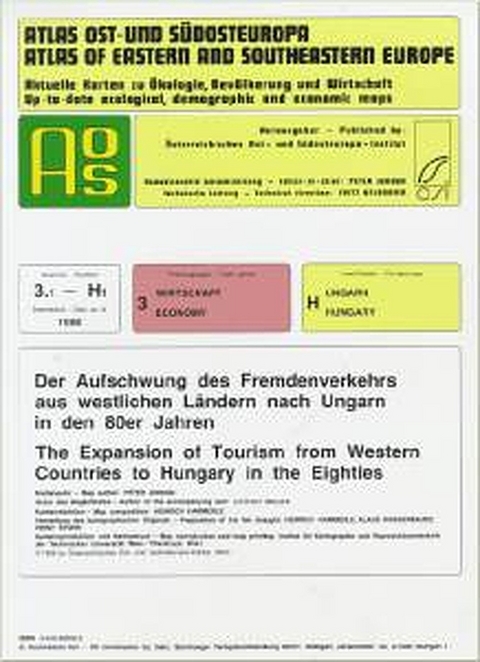 Atlas Ost- und Südosteuropa /Atlas of Eastern and Southeastern Europe.... / Nr 3: Wirtschaft /Economy / Der Aufschwung des Fremdenverkehrs aus westlichen Ländern nach Ungarn in den 80er Jahren /The Expansion of Tourism from Western Countries to Hungary in the Eighties - Peter Jordan, György Miczek