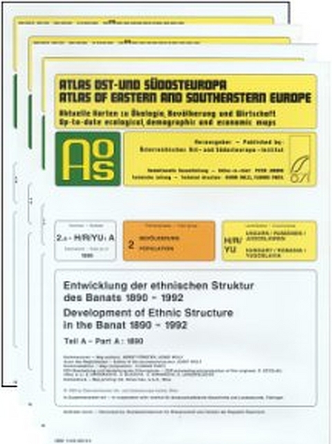 Atlas Ost- und Südosteuropa /Atlas of Eastern and Southeastern Europe.... / Nr 2: Bevölkerung /Population / Entwicklung der ethnischen Struktur des Banats 1890-1992 / Developments of ethnic Structure in the Banat 1890-1992 - Horst Förster, Josef Wolf