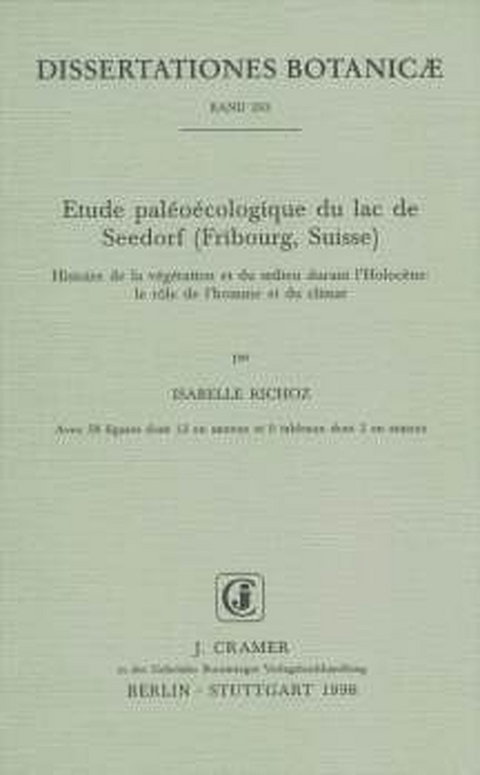 Etude paléoécologique du lac de Seedorf (Fribourg, Suisse) - Isabelle Richoz