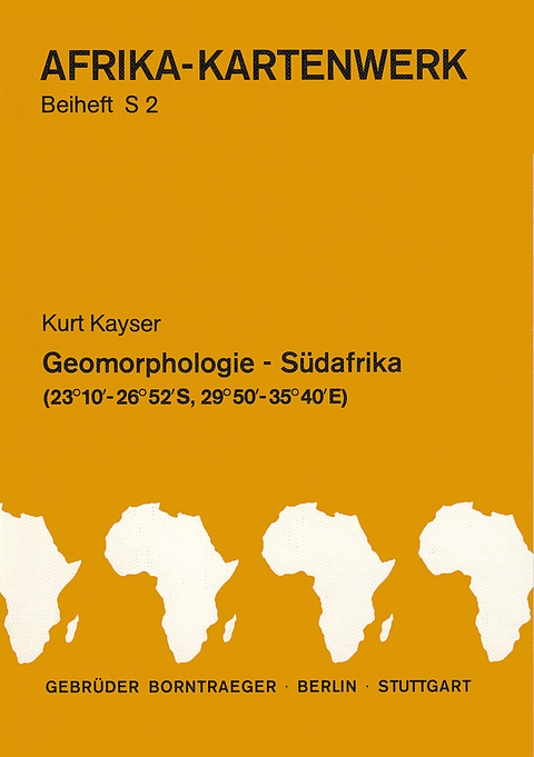 Afrika-Kartenwerk. Farbige Karten auf Speziallandkartenpapier. Dreisprachige Legenden / Serie S: Südafrika (Mocambique, Swaziland, Transvaal, Republik Südafrika) / Geomorphologie Südafrika - Kurt Kayser