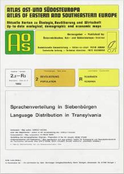 Atlas Ost- und Südosteuropa /Atlas of Eastern and Southeastern Europe.... / Nr 2: Bevölkerung /Population / Sprachenverteilung in Siebenbürgen /Language Distribution in Transylvania - Karoly Kocsis