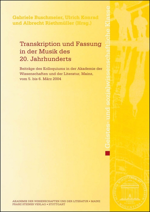 Transkription und Fassung in der Musik des 20. Jahrhunderts - 