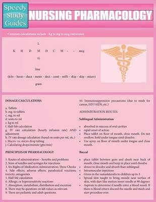 Nursing Pharmacology (Speedy Study Guides -  Speedy Publishing LLC