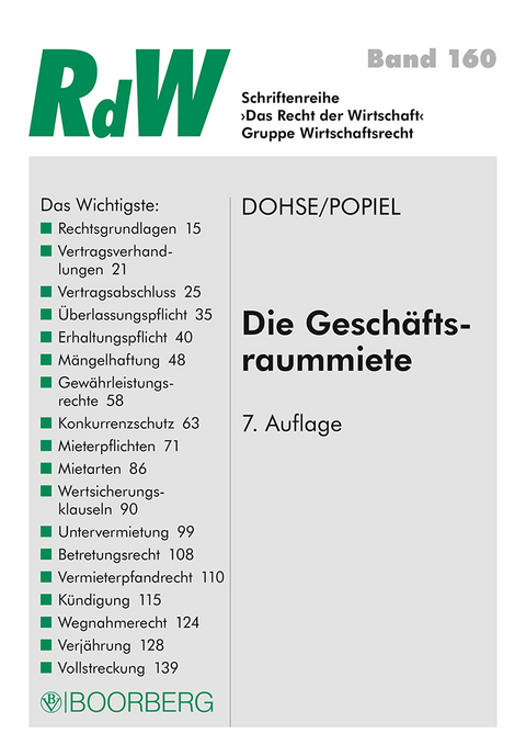 Die Geschäftsraummiete - Roderich Dohse, Dominique Johanna Popiel