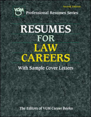 Resumes for Law Careers - Editors Of Vgm