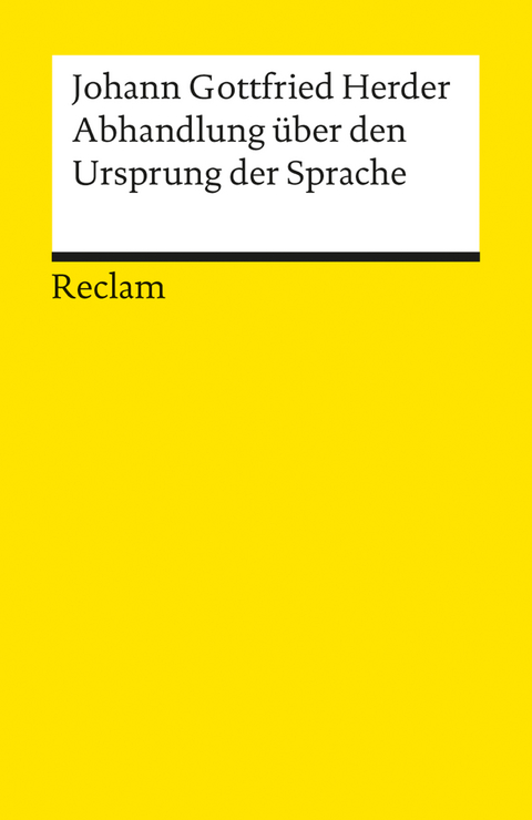 Abhandlung über den Ursprung der Sprache -  Johann Gottfried Herder