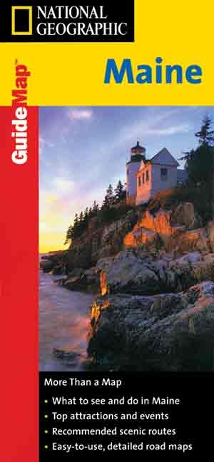 Maine State Guide Map -  Laminating Services,  National Geographic Maps