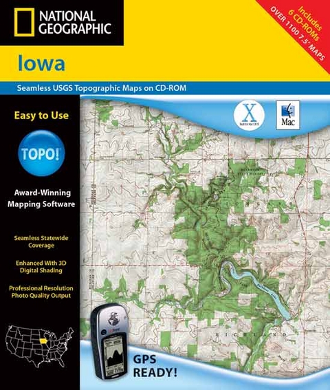 Iowa - Topo! -  Rand McNally