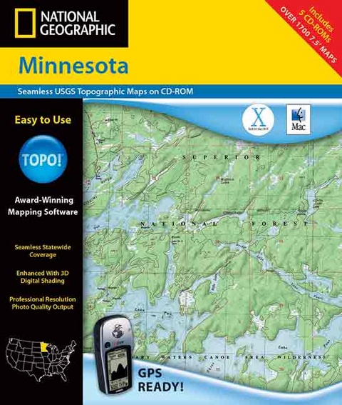 Recreation Map - Minnesota - Topo! -  Rand McNally,  Geological Survey