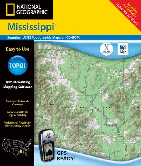 Mississippi - Topo! -  Rand McNally