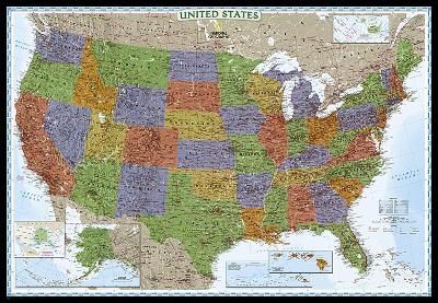 United States Decorator, Enlarged Flat -  National Geographic Maps