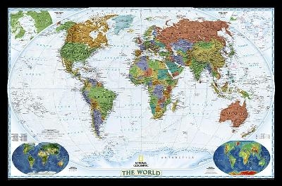 World Decorator, Enlarged Flat - National Geographic Maps