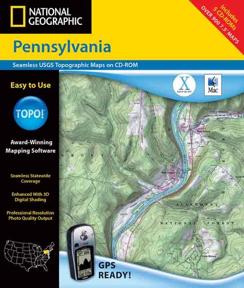 Recreation Map - Pennsylvania - Topo! -  Rand McNally,  Geological Survey