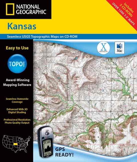 Kansas - Topo! -  Rand McNally