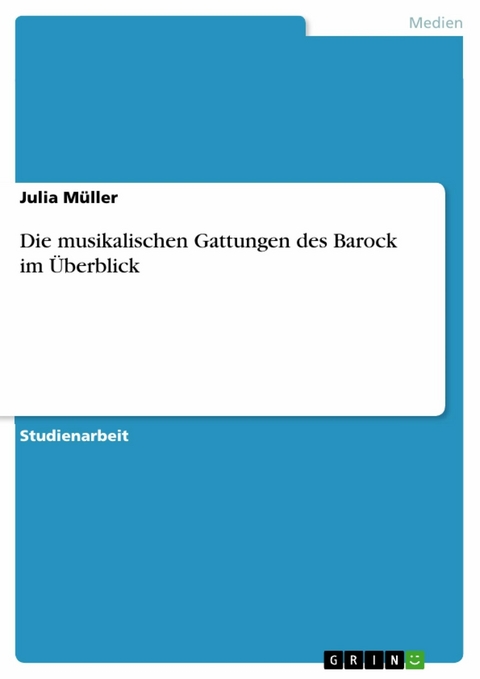 Die musikalischen Gattungen des Barock im Überblick - Julia Müller