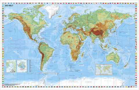Weltkarte physisch - Heinrich Stiefel