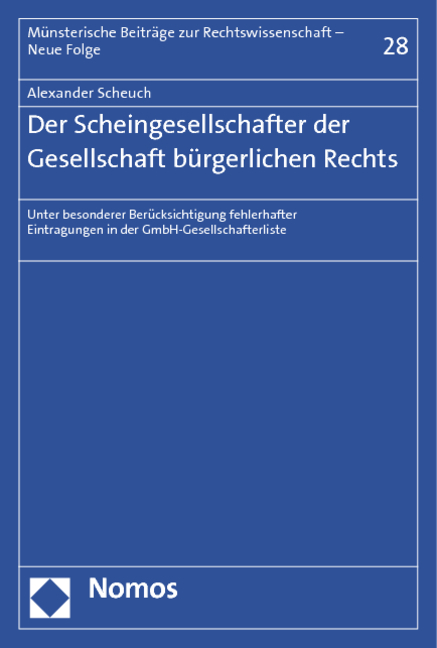 Der Scheingesellschafter der Gesellschaft bürgerlichen Rechts - Alexander Scheuch