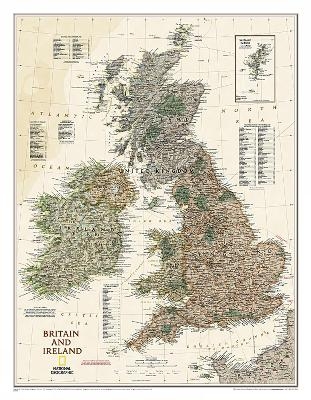 Britain and Ireland Executive Tubed Map - National Geographic Maps